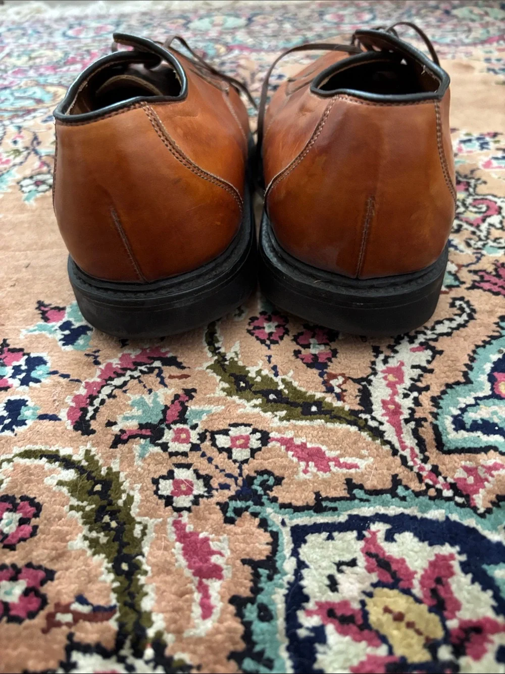 Allen Edmonds Cognac Leather Derby Shoes